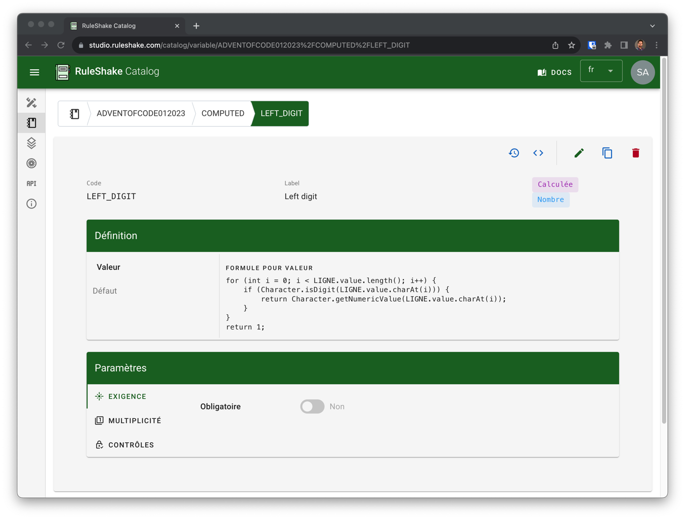 La variable LEFT_DIGIT